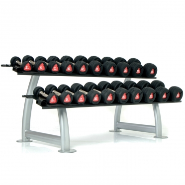 Escape Edge rubber dumbell set & rack 2,5 - 30 KG